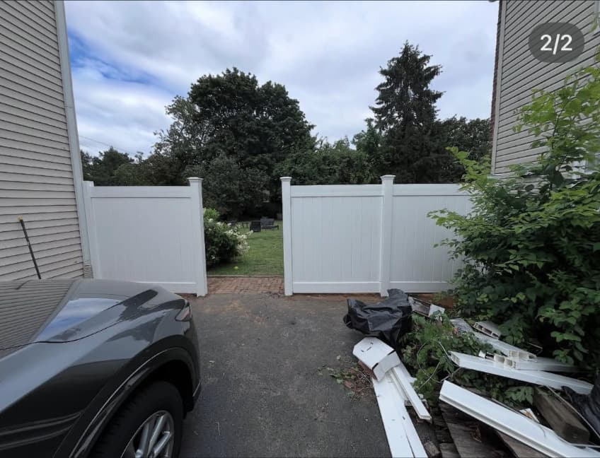 Completed fence installation by Montes Services LLC