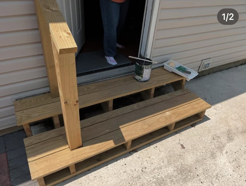 Before deck work - showing damaged or outdated deck structure